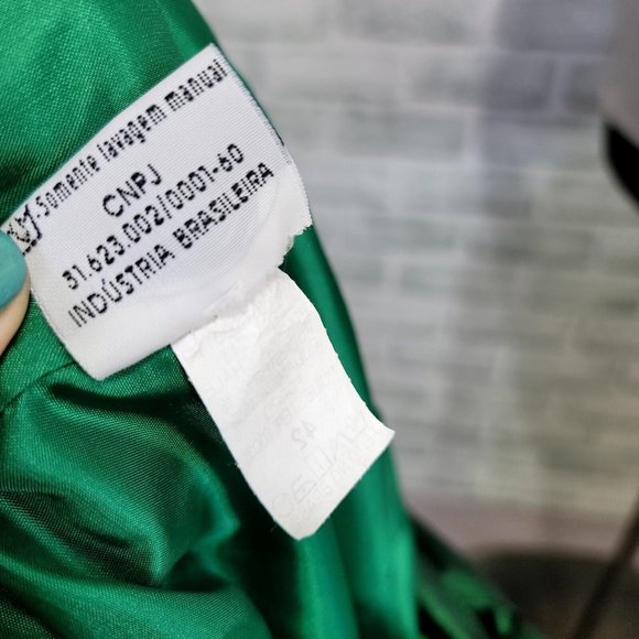 Lygia Farah 42 Green Crushed Taffeta Collared Surplice Sheath‎ Cocktail Dress - Picture 10 of 11